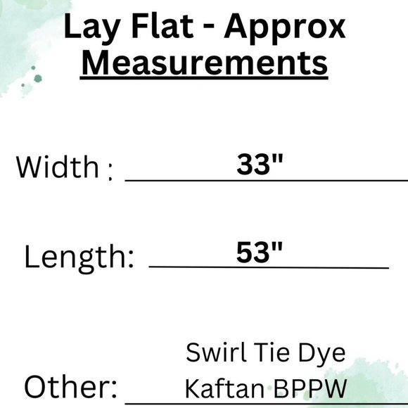 Kaftan Tie Dye Dress Swim Cover Up Maxi Loungewear OS L XL 1X NEW - Picture 7 of 8